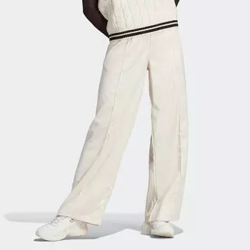 Атласные брюки с монограммой adidas Originals, цвет wonder white