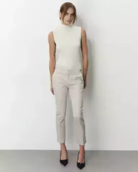 Атласные брюки с пряжкой Sfera, цвет Piedra