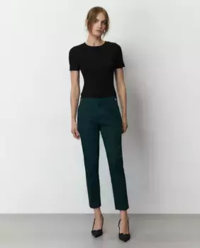 Атласные брюки с пряжкой Sfera, темно-зеленый