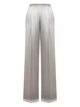Атласные брюки с завышенной талией Alberta Ferretti, серый
