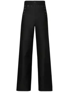Атласные брюки широкого кроя MAISON MARGIELA, черный