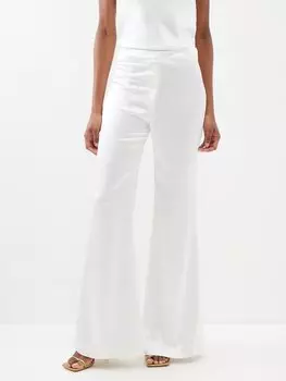 Атласные брюки строгого кроя julianne широкого кроя. Galvan, белый