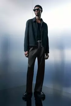 Атласные брюки свободного кроя H&M, черный