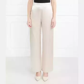Атласные брюки свободного кроя Max Mara, бежевый