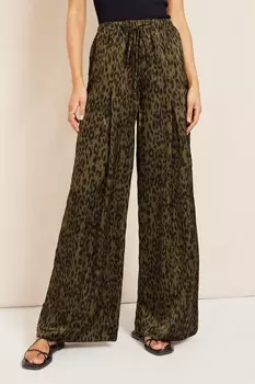 Атласные брюки в полный рост с широкими штанинами Friends Like These, зеленый