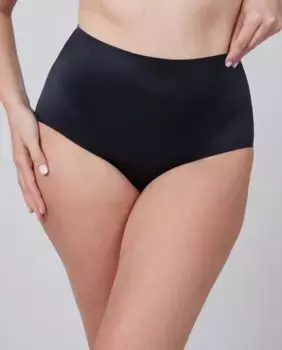 Атласные моделирующие трусики с завышенной талией Spanx, черный