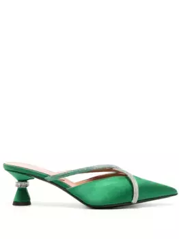 Атласные мюли Ella 50 D'ACCORI, зеленый