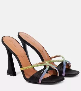 Атласные мюли lust с декором D'Accori, черный