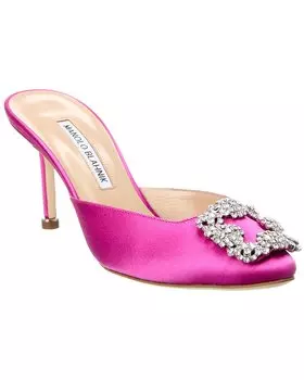Атласные мюли Manolo Blahnik Hangisimu 70, розовый