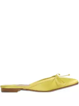 Атласные мюли Manolo Blahnik, зеленый