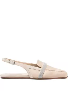 Атласные мюли Peserico с открытой пяткой, нейтральный