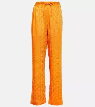 Атласные пижамные брюки с бриллиантами moon Marine Serre, коричневый