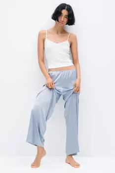 Атласные пижамные штаны H&M, голубой