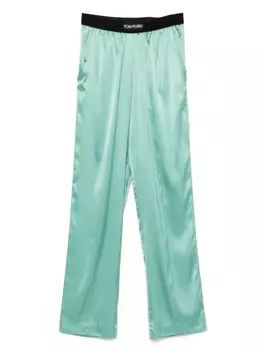 Атласные пижамные штаны TOM FORD, зеленый