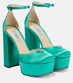 Атласные платформенные лоферы Prada, Assenzio