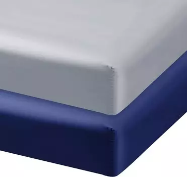 Атласные простыни для детской кроватки, простыня для стандартного матраса для детской кроватки, 2 упаковки ультрамягких простыней для детской кроватки, можно стирать в машине, серый и темно-синий Biloban, Grey & Navy