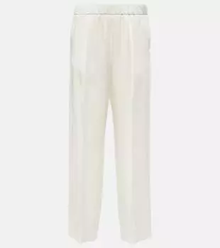 Атласные прямые брюки Jil Sander, белый