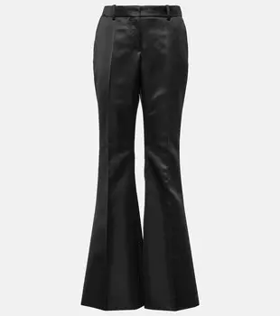 Атласные расклешенные брюки Nina Ricci, черный