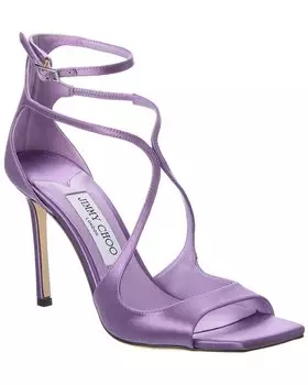 Атласные сандалии Jimmy Choo Azia 95, фиолетовый