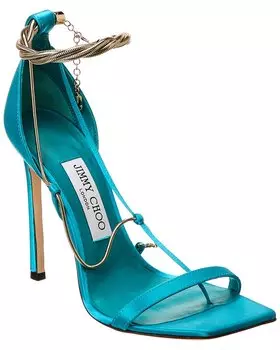 Атласные сандалии Jimmy Choo Одесса 110, синий