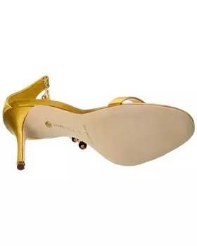 Атласные сандалии Manolo Blahnik Camanilla 110, желтый