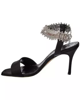Атласные сандалии Manolo Blahnik Parinasan 90, черный