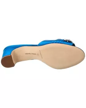 Атласные сандалии Manolo Blahnik Prinap 50, синий