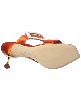 Атласные сандалии Manolo Blahnik Tuliaba 90, оранжевый