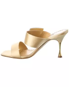 Атласные сандалии Manolo Blahnik Tuliaba 90, золото