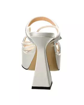 Атласные сандалии на платформе Mach & Mach Devon, белый