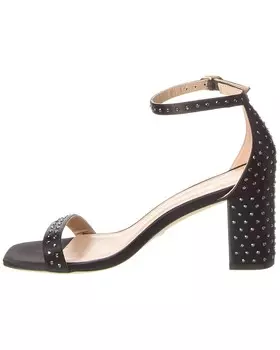 Атласные сандалии Stuart Weitzman Nudistcurve 75, черный