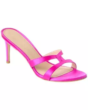 Атласные сандалии Stuart Weitzman Soiree Sleek 75, розовый