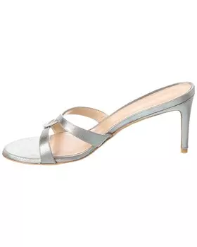 Атласные сандалии Stuart Weitzman Soiree Sleek 75, серебро