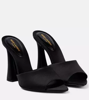 Атласные сандалии Suite 105 Saint Laurent, черный