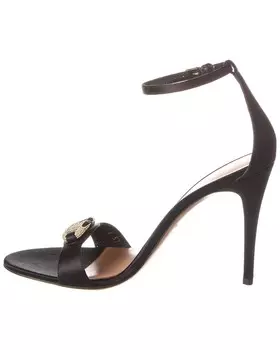Атласные сандалии Valentino VLogo Signature 100, черный