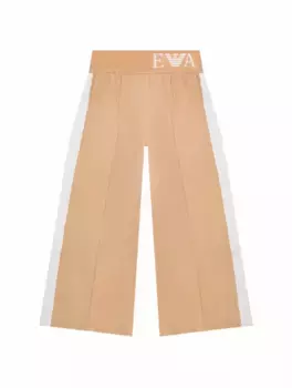 Атласные широкие брюки EMPORIO ARMANI, бежевый