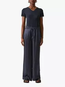 Атласные широкие брюки James Lakeland, темно-синий