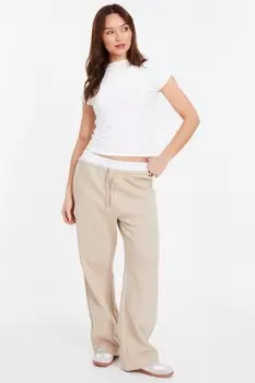 Атласные широкие брюки с двойной талией QUIZ Clothing