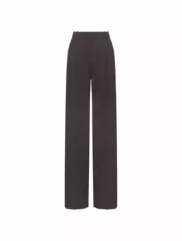 Атласные широкие брюки Saint Laurent, черный