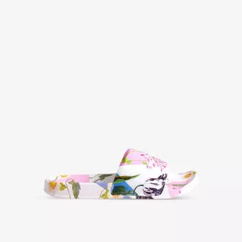 Атласные шлепанцы Azzyla с цветочным принтом Ted Baker, белый