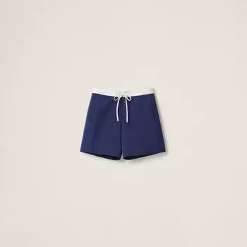 Атласные шорты-бермуды Miu Miu, черный