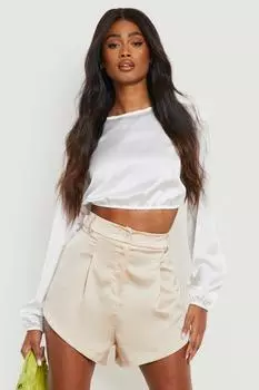 Атласные шорты Boohoo, серый
