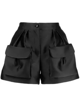 Атласные шорты с объемными карманами Isabel Sanchis, черный