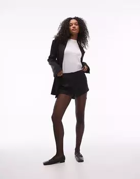 Атласные шорты Topshop черного цвета