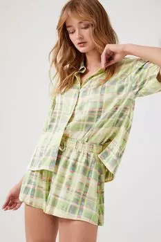 Атласные шорты в клетку Forever 21