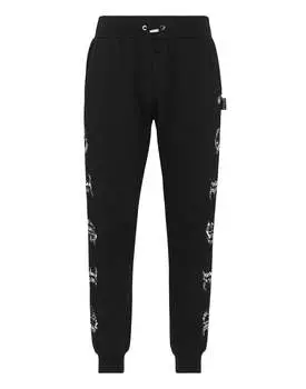Атласные спортивные брюки Paisley Gothic Plein PHILIPP PLEIN, черный/белый