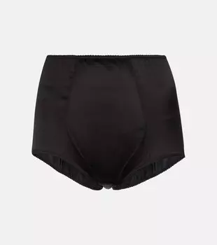 Атласные трусы из эластичного шелка DOLCE&GABBANA, черный