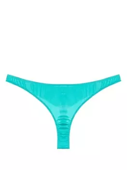 Атласные трусы-стринги Luxe Fleur Du Mal, зеленый