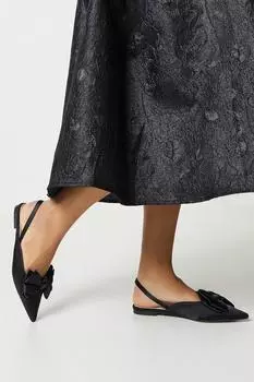 Атласные туфли Karlie с острым носом и бантом на пятке Coast, черный