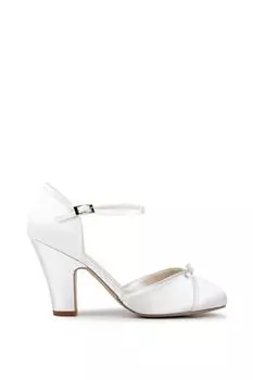 Атласные туфли-лодочки на высоком каблуке 'Castello' на блочном каблуке Paradox London, белый